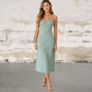 No Frills Los Angeles NWT Women's Midi Floral Dress Size Large